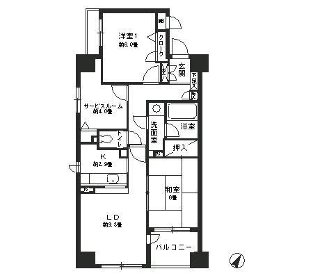 コンフィール日本橋アクアシティ(2SLDK/3階)の間取り写真