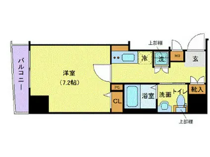 ガリシア日本橋水天宮II(1K/4階)の間取り写真