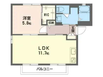 ソレアード II(2DK/2階)の間取り写真