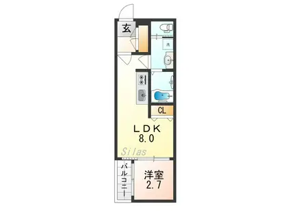 H-MAISON森ノ宮I(1LDK/2階)の間取り写真