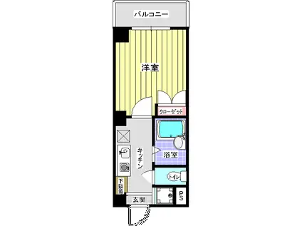 オプティマルレジデンス(1K/3階)の間取り写真
