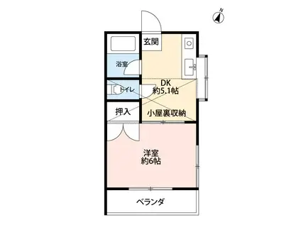 メゾン シャルモント(1K/2階)の間取り写真