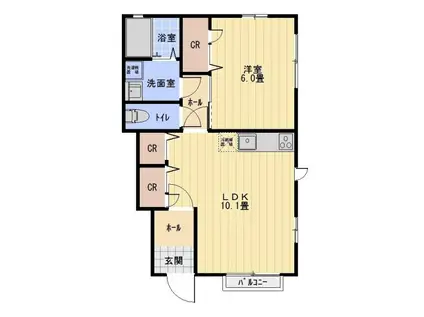 ルミエール(1LDK/1階)の間取り写真