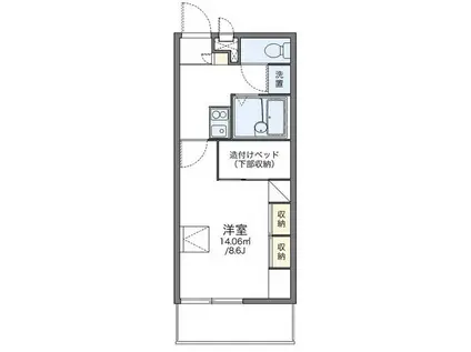 レオパレスUNO(1K/3階)の間取り写真