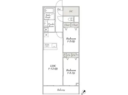 ユーレジデンス東雪谷 100(2LDK/3階)の間取り写真