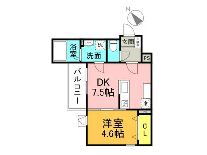 MIRAISM旭(1DK/3階)の間取り写真