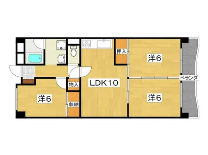 グランデあんご(3LDK/1階)の間取り写真