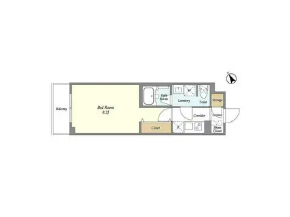 エストゥルース馬込(1K/1階)の間取り写真