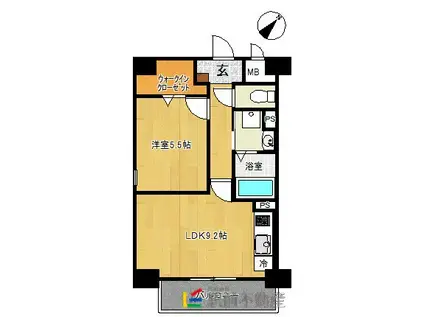 グランドシャト―花畑T・S(1LDK/3階)の間取り写真