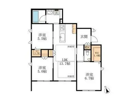 CASAMIO363(3LDK/1階)の間取り写真