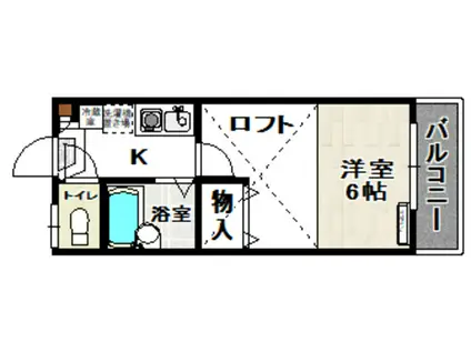 シャトープルミエール(1K/1階)の間取り写真