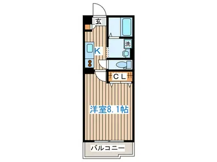 バリューII(1K/5階)の間取り写真