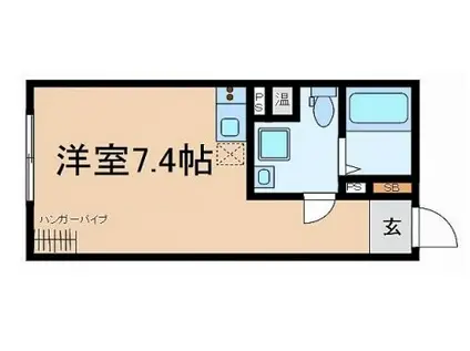 ブライトフォー(ワンルーム/1階)の間取り写真