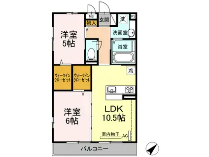 東急東横線 日吉駅(神奈川) バス乗車時間：9分 最寄りバス停で下車 徒歩3分 3階建 築7年(2LDK/3階)の間取り写真