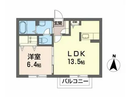 メダリアス A(1LDK/1階)の間取り写真