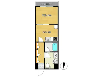 二子相原ビル(ワンルーム/2階)の間取り写真