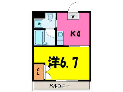 宮町第2ビル(1K/4階)の間取り写真