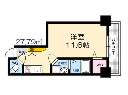 ノース ONE庚午(ワンルーム/3階)の間取り写真