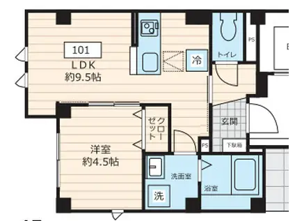 DECORA MORISHITA(1LDK/1階)の間取り写真