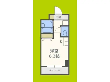 エルミタージュ難波南V(1K/3階)の間取り写真