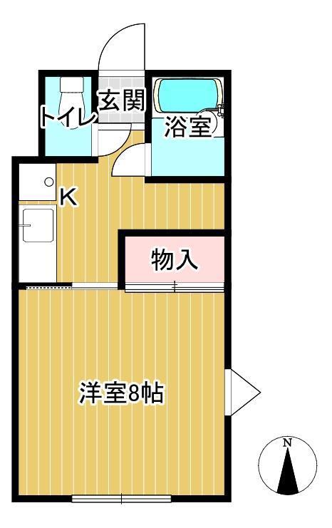 ヒューマンハイツB棟(1K/1階)の間取り写真