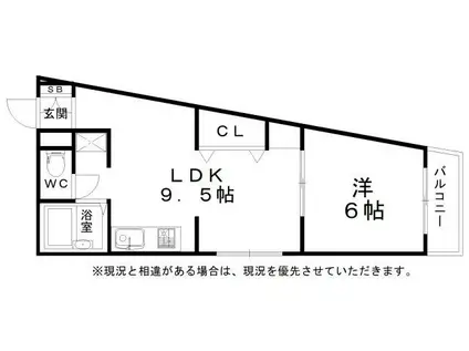 ハイツメグミ(1LDK/2階)の間取り写真