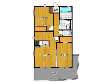 FIVE HEARTS土井(2LDK/1階)の間取り写真