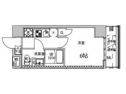 S-レジデンス横浜大通公園(1K/11階)の間取り写真