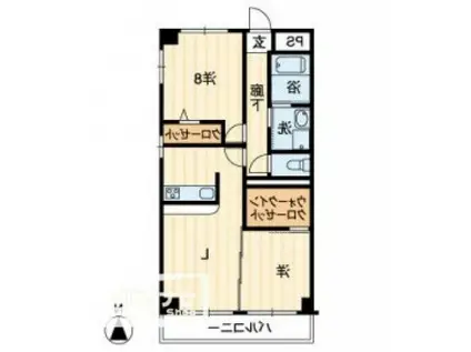 深可ヒュッテ(2LDK/5階)の間取り写真