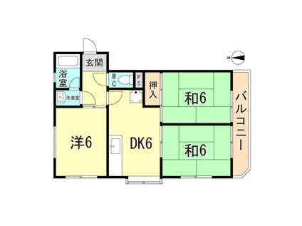 ボナ伊丹(3DK/3階)の間取り写真