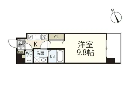 杉屋ビル(1K/2階)の間取り写真