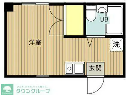 レイクシャイン中神(ワンルーム/2階)の間取り写真