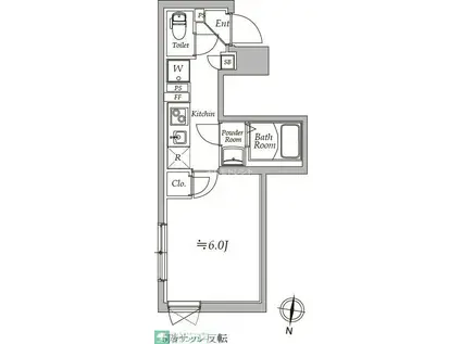 アトリオフラッツ祖師谷(1K/4階)の間取り写真