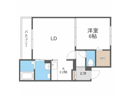 TWINKLE桑園(1LDK/3階)の間取り写真