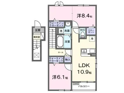 コホラパレス(2LDK/2階)の間取り写真