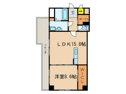 SQUARE152(1LDK/3階)の間取り写真