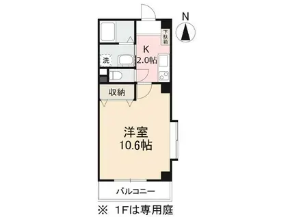 フィネス百恵(1K/3階)の間取り写真