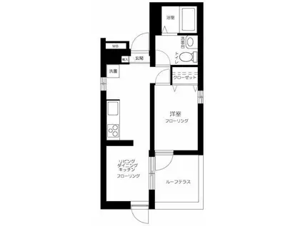 JASPER NISHIOCHIAI(1LDK/4階)の間取り写真