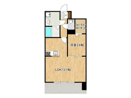 クロノス40新町III(1LDK/10階)の間取り写真