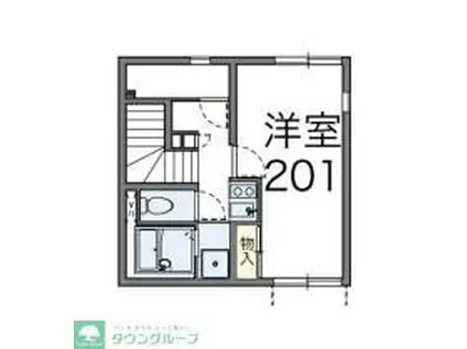 レオネクストシーブリーズ湘南II(1K/2階)の間取り写真