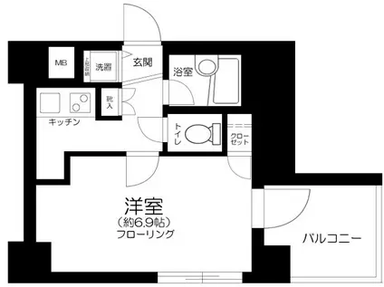 パレステュディオ東京八重洲通(1K/9階)の間取り写真
