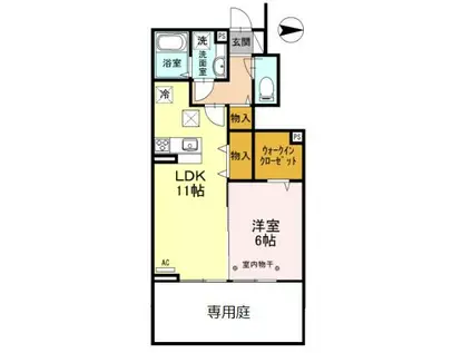 BREEZE谷塚(1LDK/1階)の間取り写真