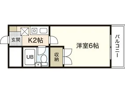 カーサ駅前(1K/3階)の間取り写真