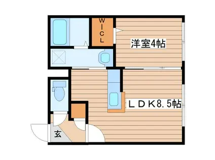 フォレスタ琴似(1LDK/3階)の間取り写真