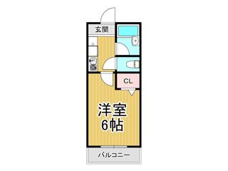 コンフォート甲子園(1K/2階)の間取り写真