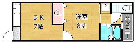 樋之上町マンション(1LDK/3階)の間取り写真