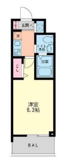 セレニテ神戸元町(1K/13階)の間取り写真