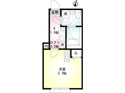 七島ハイム(1K/2階)の間取り写真