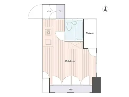 キャラ平塚(ワンルーム/6階)の間取り写真