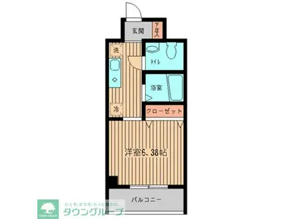 フォレスト向河原(1K/3階)の間取り写真